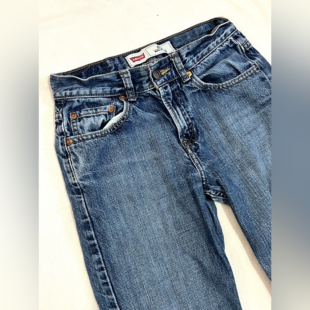 Levi’s 550 Relaxed Boys Classic Blue Denim 100% Cotton Casual Jeans Size 14 Slim - Picture 2 of 16